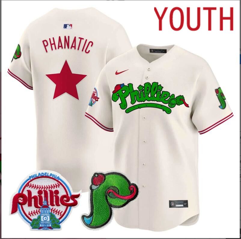 Youth  Philadelphia Phillies  Phanatic cream Limited 2024 MLB Nike jersey